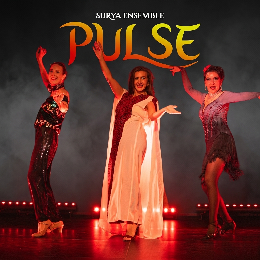 Surya Ensemble dancers performing on an atmospheric stage during PULSE, one of the most unique live performances Atlanta offers for arts enthusiasts.